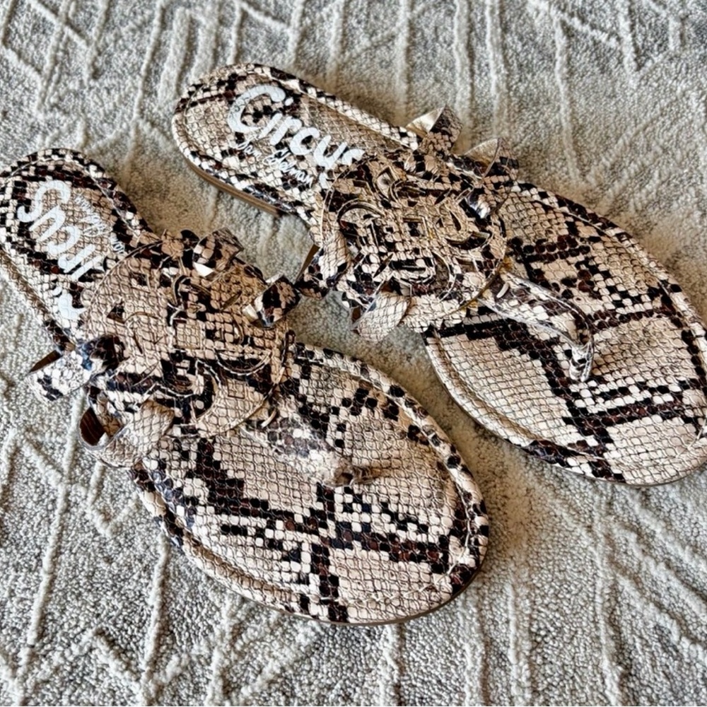 Sam Edelman Circus Cherri Snakeskin Slide Sandals Size 8.5